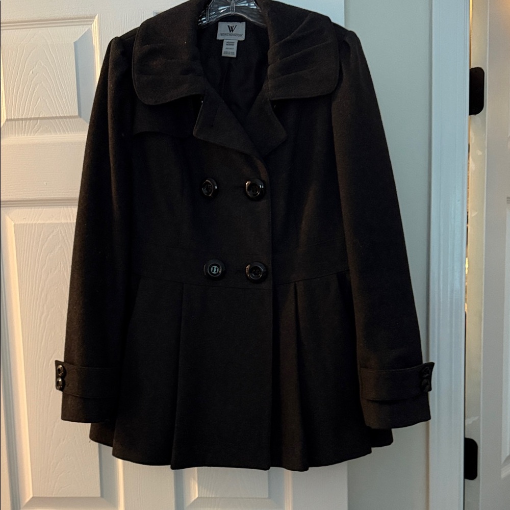 Worthington Black Double-Breasted Pea Coat